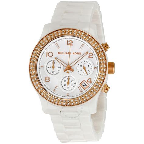 michael kors watches ladies glitz ceramic white dial watch|michael kors womens white ceramic watches .